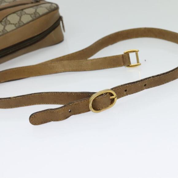 GUCCI GG Supreme Web Sherry Line Bag Pvc Beige Gold 68 02 004